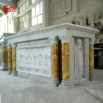 China Western Church Marble Altar Factory Customized Religious Table for sale