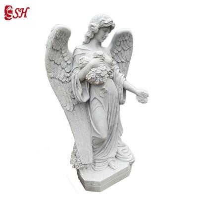 China Factory price western outdoor marble angel statues for sale for sale