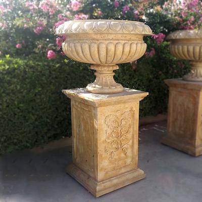 China Large modern outdoor garden marble flower pots and planters for sale for sale