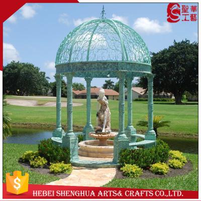 China European marble outdoor gazebo with garden decoration for sale