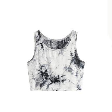 China New breathable high quality streetwear hip pop yoga tank top tie dye custom tank top for girls for sale