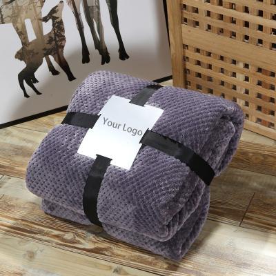 China Simple Luxurious Thick Honeycomb Design Soft Warm Over Bed Sofa Throws Blankets for sale