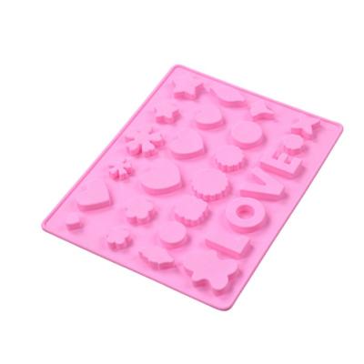 China Wholesale Viable Model Silicone LOVE Cake Molds Home Cookies Shape Creative Baking Cake Mold Transparent Red Silicone Mold for sale