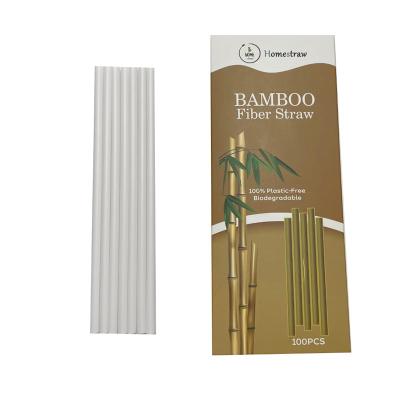 China Wholesale Eco Friendly Natural Bamboo Fiber Straws 100 Pcs Eco-friendly Christmas Party Supplies Bamboo Straws / Box Festival Party Club Straws for sale