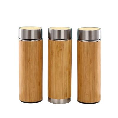 China Viable Wholesale Creative Straight Daily Necessities Bamboo Shell Vacuum Cup Several Capacity Stainless Steel Bamboo Shell Vacuum Cup for sale