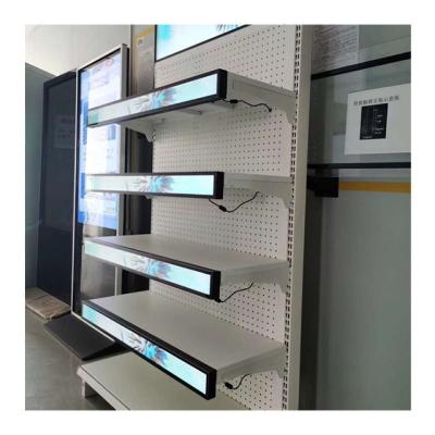 China Indoor long lcd bar screen bar screen advertising machine LED display shopping mall advertising lcd bar screen for sale