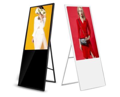 China Water mark display indoor high-definition full-page smart electronic mobile folding e-poster for sale