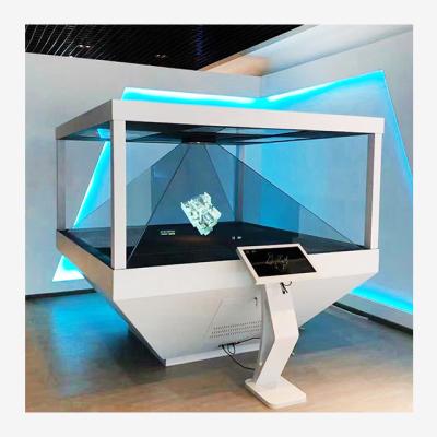 China Indoor 3D Holographic Projection Display Cabinet 360 Degree Suspension Stereo Performance LCD Interactive Display Cabinet for sale