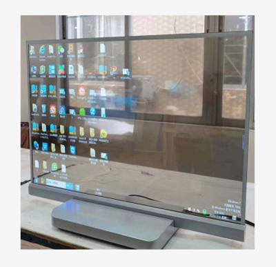 China LSBO indoor 4k HD transparent panel touch smart interactive display oled transparent digital signage transparent SCR for sale