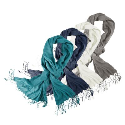 China Good Quality Light Weight Long Fashion 100% Bamboo Fiber Pashmina Scarf for sale