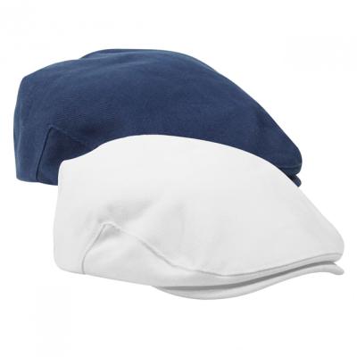 China 100% cotton thick twill unisex retro golf driving beret hat navy blue and material natural light weight cotton solid color for sale