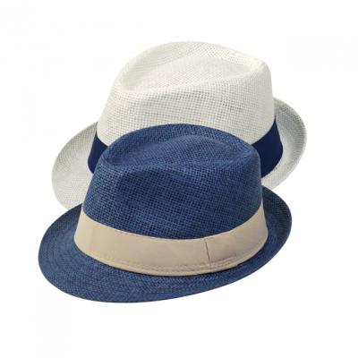 China Lightweight Stylish Unisex 100% Paper Fedora Hat Straw One Size Fits Head Perimeter 59cm for sale