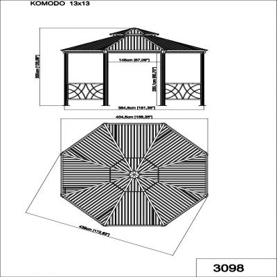 China Fashion Design Garden Patio BBQ Gazebo Pavilion Well With Mosquito Net 3096 for sale