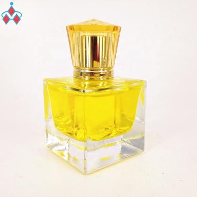 China PERFUME 50ml Perfume Glass Bottle Square Glass Cube Bottle for sale