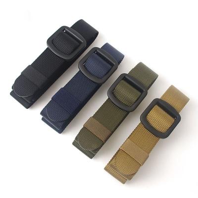 China Simple Custom Fashion Men's 38MM Recycled Webbing Police RPET Camp Nylon Tactical Belt With Buckle for sale