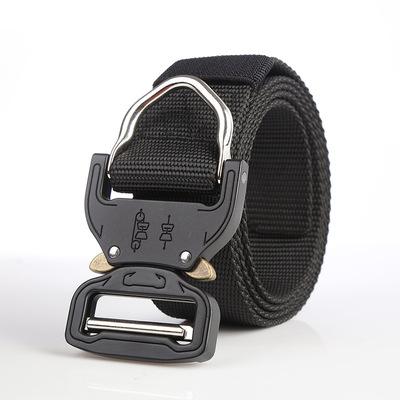 China Fashion Wholesale Custom Nylon Outdoor Military Alloy Woven Tactical Belt Single Press Belt Weaving Fabric for sale