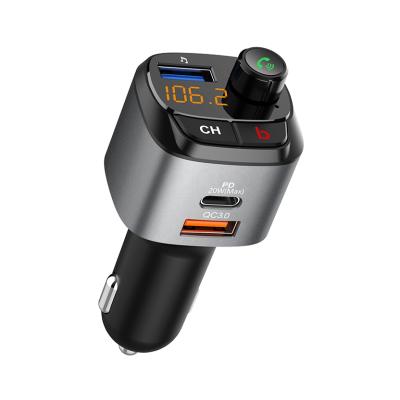 China Factory Direct Sales QC3.0 Palladium Car Phone Charger Fast Car Charger FM Transmitter Radio for sale