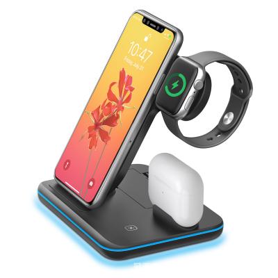 China Earphone Trending 2021 New Arrivals Products Phone Charger Charging Support 3 In 1 Wireless Charger for sale