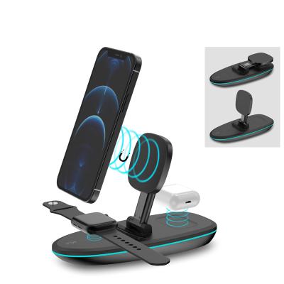 China Tablet Amazon Best-selling 15W Fast Wireless Charger 3 in 1 Stand Wireless Charging Foldable Portable Wireless Charger for sale