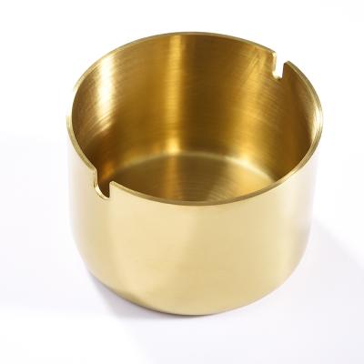 China Home wholesales various trend modern minimalist creative multifunctional gold ashtrays stainless steel storage tank household ashtray for sale