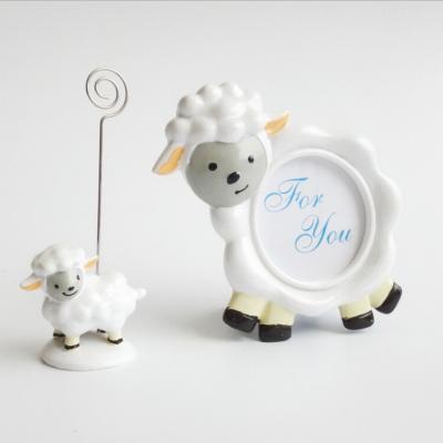 China Wedding Baby Party Decorations Wholesale Cute Baby Sheep Place Card Holder Photo Frame Baby Shower Favors Birthday Party Decorations Guest Name Card Clips for sale