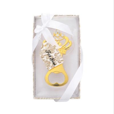 China Wedding Baby Favors Wholesale Gold Wedding Favors Gold Crown Bottle Opener Beer Opener Baby Shower Favor Party Giveaways For Guest OEM for sale