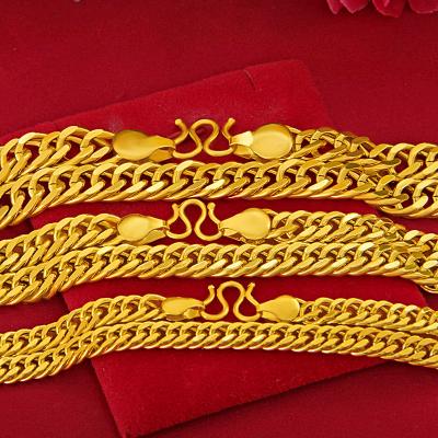 China Wholesale FASHIONABLE 24k Gold Link Necklace Brass Gold Plated Men Bossy 6mm 8mm 10mm Necklace Men Jewelry for sale