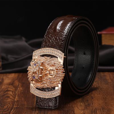 China Business Crocodile Pattern Genuine Leather Belt Men , Newly-designed Men Belts for sale