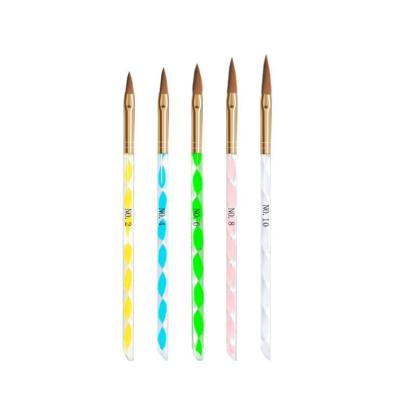 China Acrylic Nail Art Brushes Nail Art Set Cheap Selling Factory Design 5PCS Professional Nylon Acrylic Hair Brush Nail Gel Polish Handle for sale