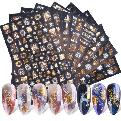 China 2022 Hot Sale Fashionable 3D Nail Sticker Laser Decals Professional Nail Art Decoration Multi-design DIY Stickers for sale