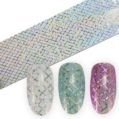 China Star Line 2020 New 100x4cm Holographic Wholesale Professional Durable Fangxia Laser Foil Nail Art Transfer Decals DIY Nail Stickers for sale