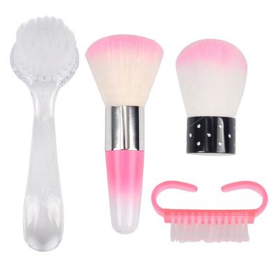 China Short Folder Nail Brush Cleaning Nail Brush Tools Art Care Manicure Pedicure Soft Remove Dust Small Angle Plastic Nail Brush for sale