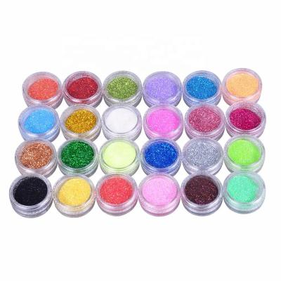 China 2020 China Fangxia Eco-friendly Material Factory 24 Colors Nail Glitter Dust Shiny Powder For Gel Nails Acrylic Powder for sale