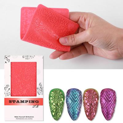 China 2021 New Designs Eco - Friendly Soft Silicone Nail Stamping Plates Printing Template for sale