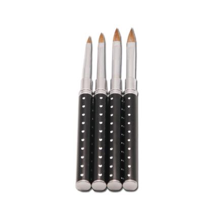 China 2021 NAIL Filbert Kolinsky Acrylic Black Petal Nail Brush Crimped Round Nail Brush Good Quality Size #2 for sale