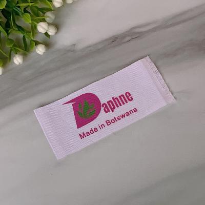 China Private Label Washable Logo End Fold Apparel Polyester Neck Labels 100% Straight Cut Folded Label For Shirt for sale