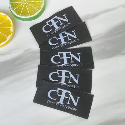 China Polyester apparel end fold brand logo washable high quality luxury apparel labels woven labels for sale