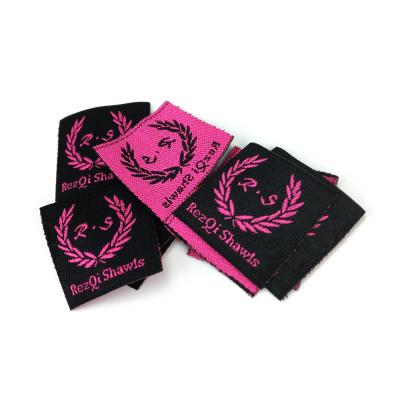 China Washable High Density Custom Logo Brand Damask Woven Label Garment Neck Labels For Clothing Label for sale