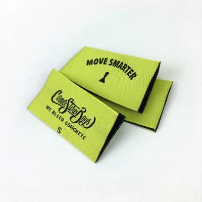 China Washable Cheap Price Custom Center Folded Fabric Labels Luxury Iron On Woven Label For Clothes for sale