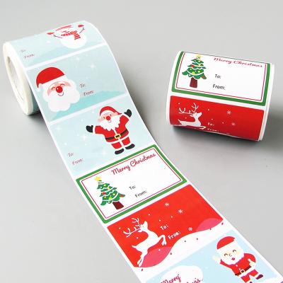 China Wholesale Recycled One New Design 5*8cm Art Paper Adhesive Sticker Merry Christmas Pieces Muffin Label Stickers For Gift for sale