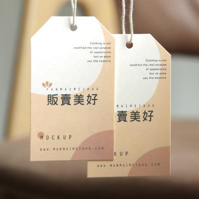 China Sustainable High Quality Custom Form Recycled Color Paper Hang Tag Printed Personalized Qr Code Clothing Hang Tag for sale