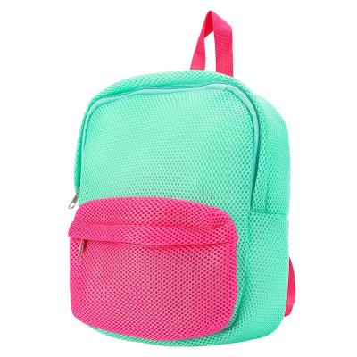 China Fashion Fashion Contrast Color Hollow Out Multi-Purpose Mesh School Backpack for Girls And Boys for sale