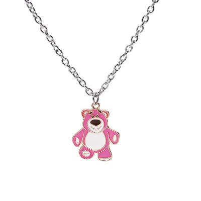 China Europe and America Strawberry Belle Necklace Titanium Steel Women's Accessories Sweater Simple Soft Pendant Chain New Bear Cartoon Long for sale