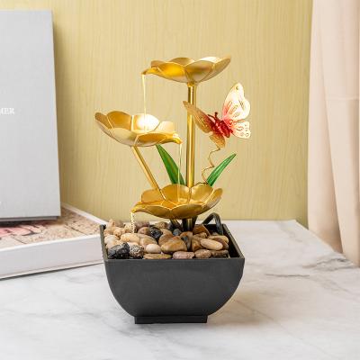 China Indoor Outdoor Decoration 2023 Religion Metal Decorative Water Feature Indoor mini Tabletop Water Fountain  Metal Flower Home Indoor DIY Fountain for sale