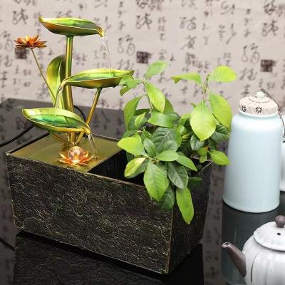 China Indoor Outdoor Decoration Home Decor Office Decoration Wrought Iron Water Decoration Fountain Desktop Indoor Mini Feng shui Fountain Battery Fountain for sale