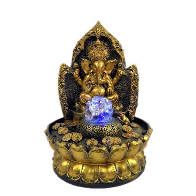 China India Solar Outdoor Hindu Fountain Resin Hindu God Elephant God for sale