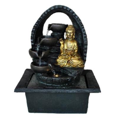 China Waterproof Gautam Buddha Statue Waterfall Wall Fountain Water Fountain For Garden for sale