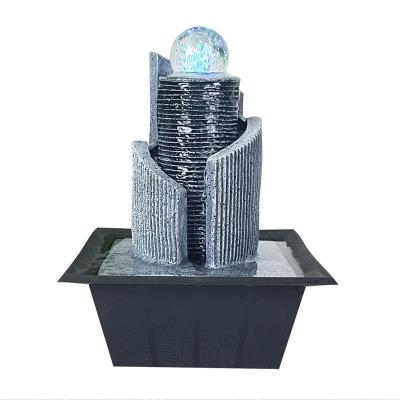 China Decoration Simple Living Room High Mountain Running Water Fountain Decoration Home Accessories Feng Shui Resin Fountain for sale