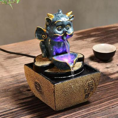 China Home Garden Decoration High Quality Custom Religious Style Water Fountain Handmade Creative Design Resin Feng Shui Water Fountain For Sale for sale