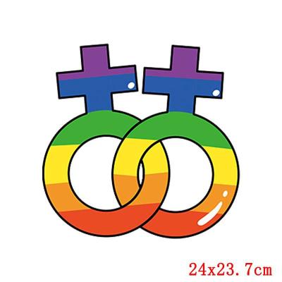 China Washable Custom Logo Rainbow Heat Transfer T-shirt Label Heat Transfer Stickers For Clothes for sale